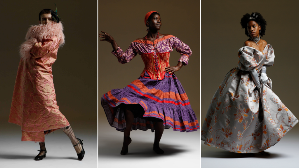 Figure models pose in elaborate costumes for Ringling College’s Figure Reference Library.