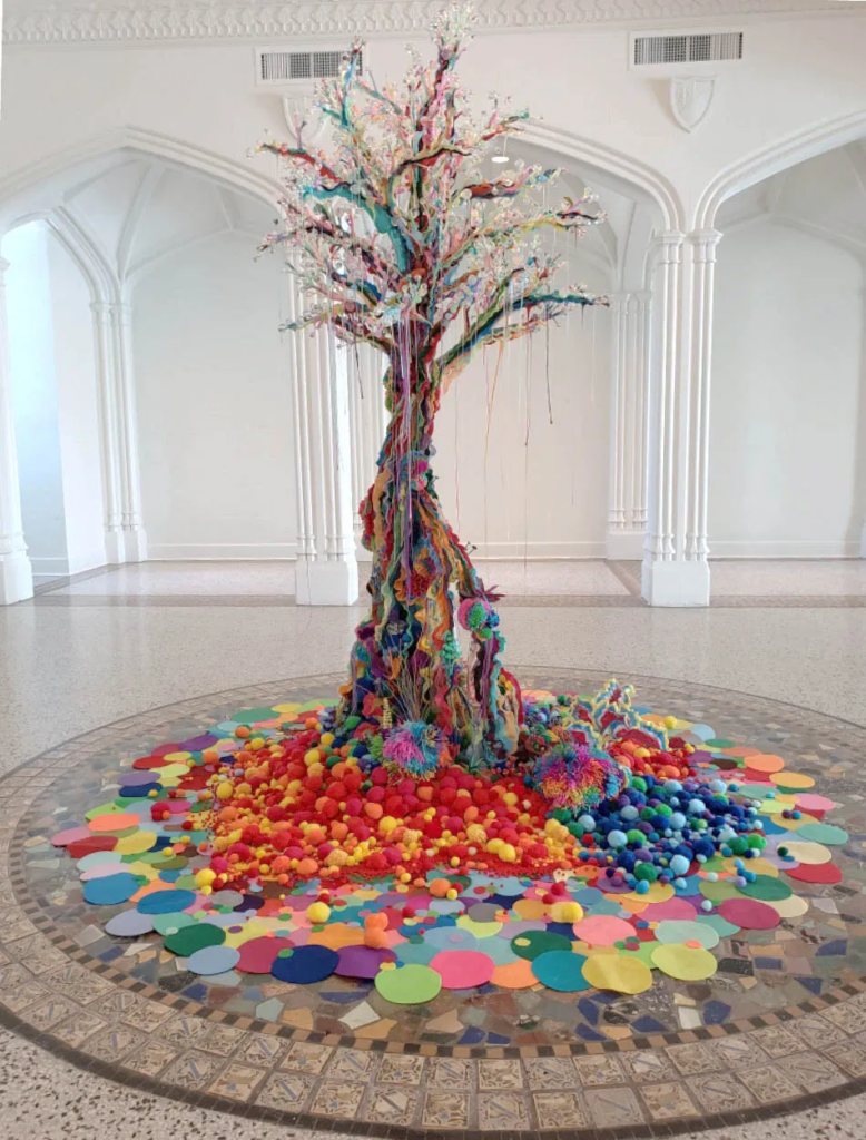 Samo Davis, Happiness in ROYGBIV, featured until October 31, 2021; A spark of joy within the difficult times of the past year. Photo Courtesy of Sarasota Art Museum
