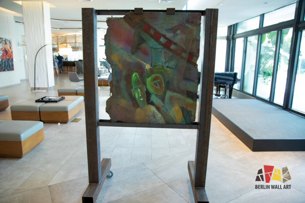 One of the Berlin Wall artworks that is currently on display at the Art Ovation Hotel, downtown Sarasota.