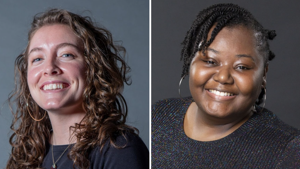 Headshots of two female college students who were recognized by GDUSA’s feature Students to Watch.