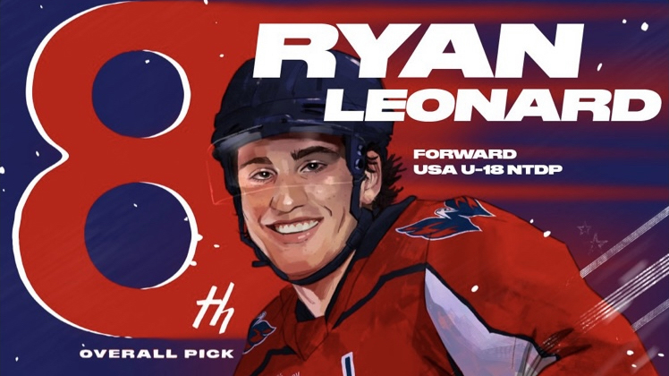 Graphic image for social media portrays a smiling hockey player in their uniform and gear.