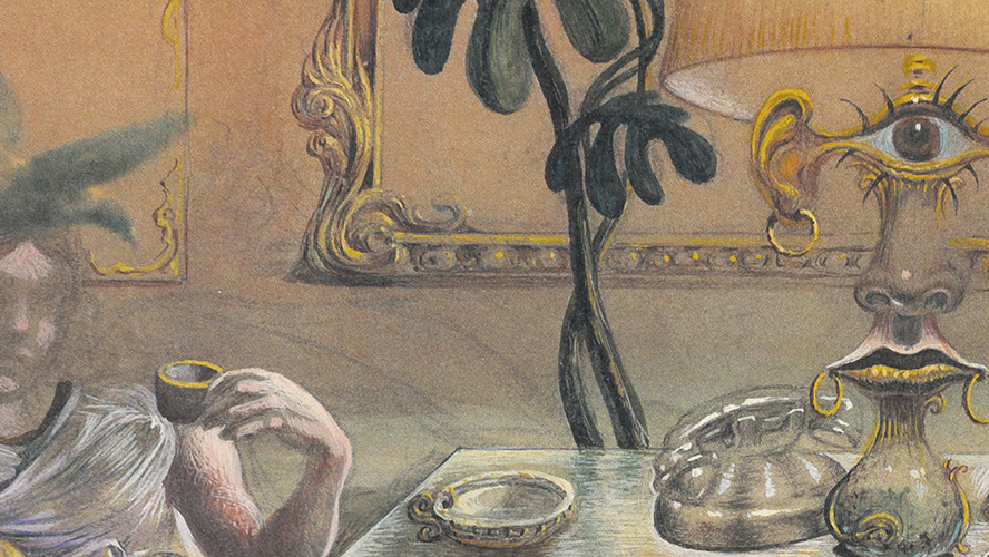 A scene from the background of Salvador Dalí’s The Sheep.