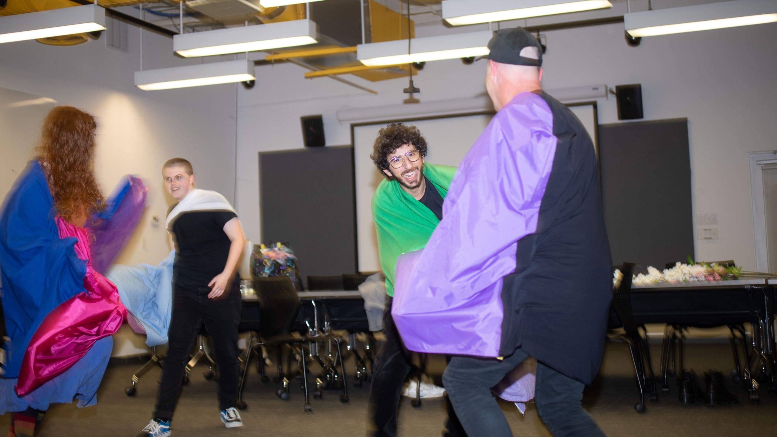 Ringling College students rehearsing with Lieven De Boeck.