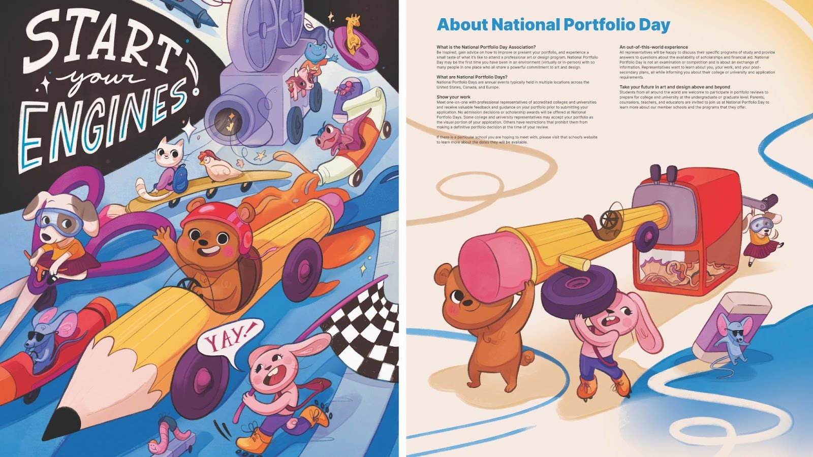 Details of Madi Wong’s illustration for the National Portfolio Day poster.