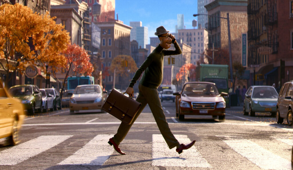 Film still from Pixar Animation film Soul.