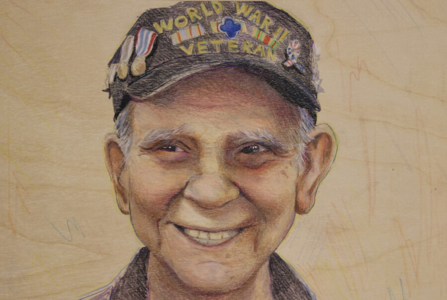 Portrait of the late Veteran George Tamborello by Christina Antoniou ’24, Fine Arts.