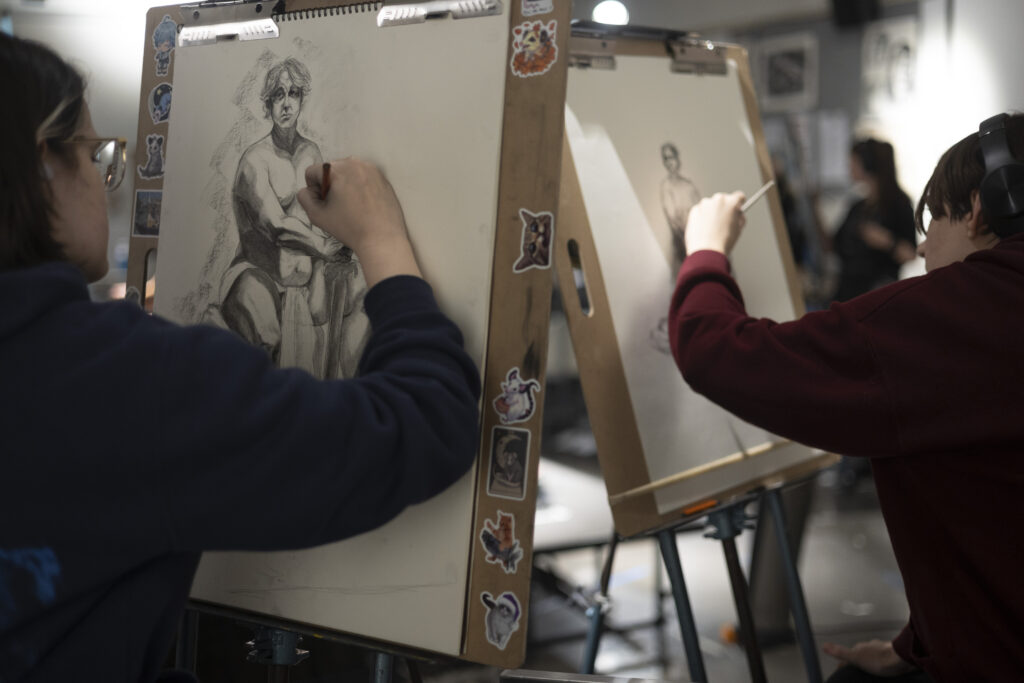 Students drawing