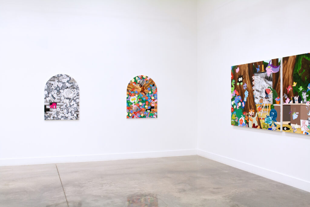 Installation view-colorful paintings