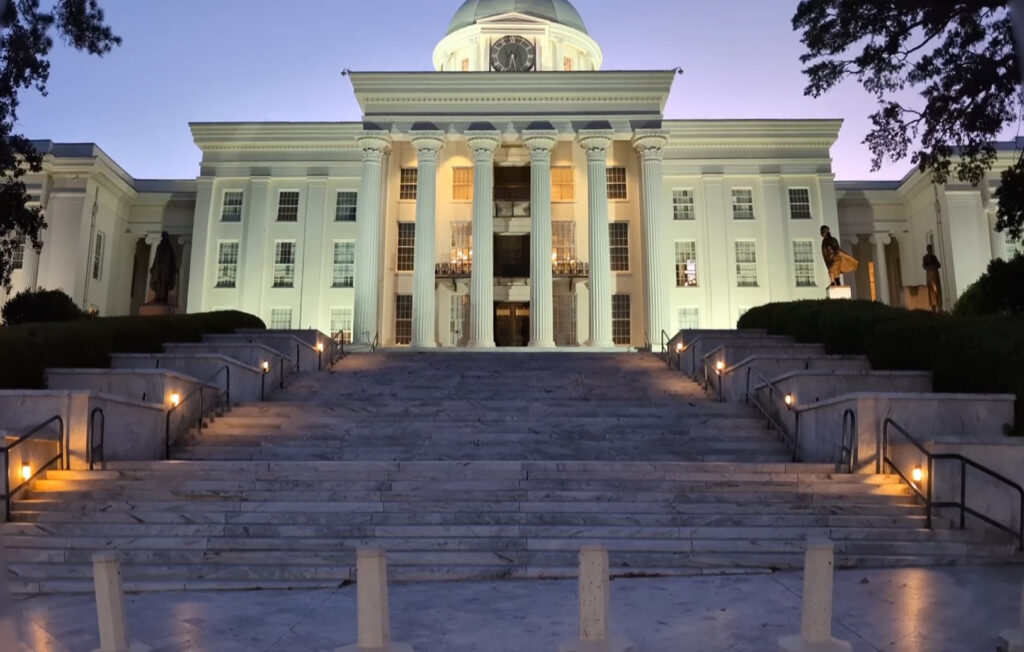 Alabama state capital with Rosa Parks statue.