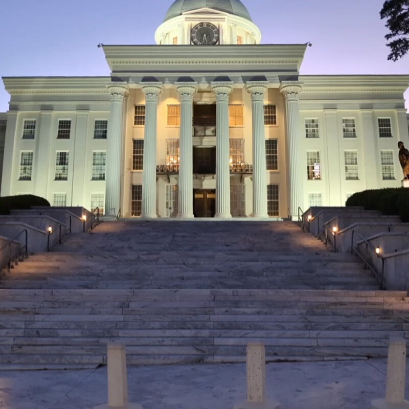 Alabama state capital with Rosa Parks statue.