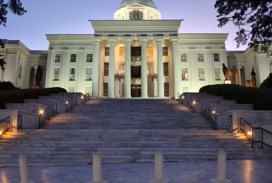 Alabama state capital with Rosa Parks statue.