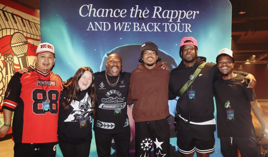 CJ Callins with Chance the Rapper and crew