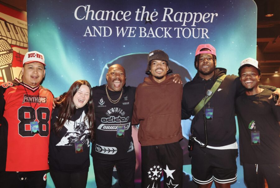 CJ Callins with Chance the Rapper and crew