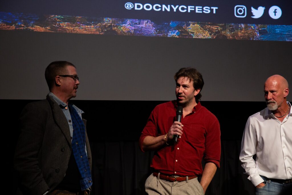 Sean Webley speaking about the documentary film The Voyage Out.