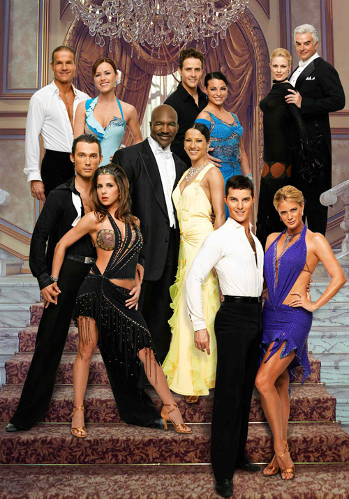 2000s dancers wearing embellished ballroom performance attire