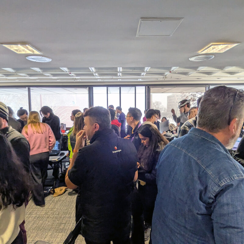 crowd gathered at hackathon.