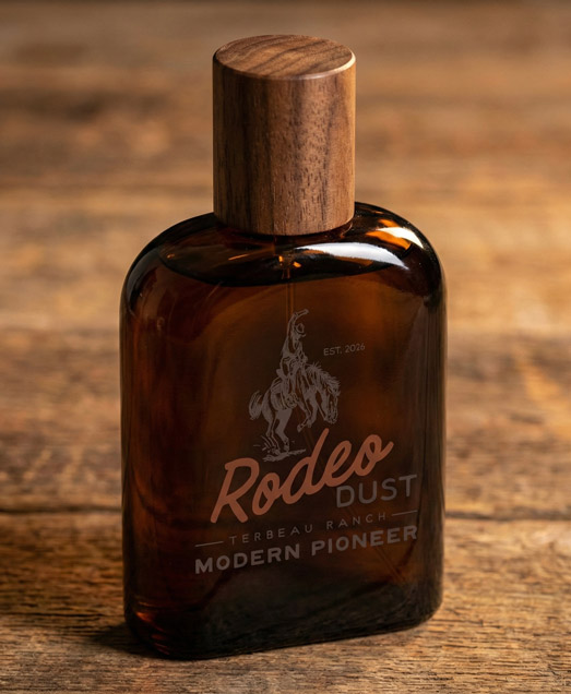 Rodeo Dust bottle from Bret Iwan's Terbeau Ranch lifestyle brand