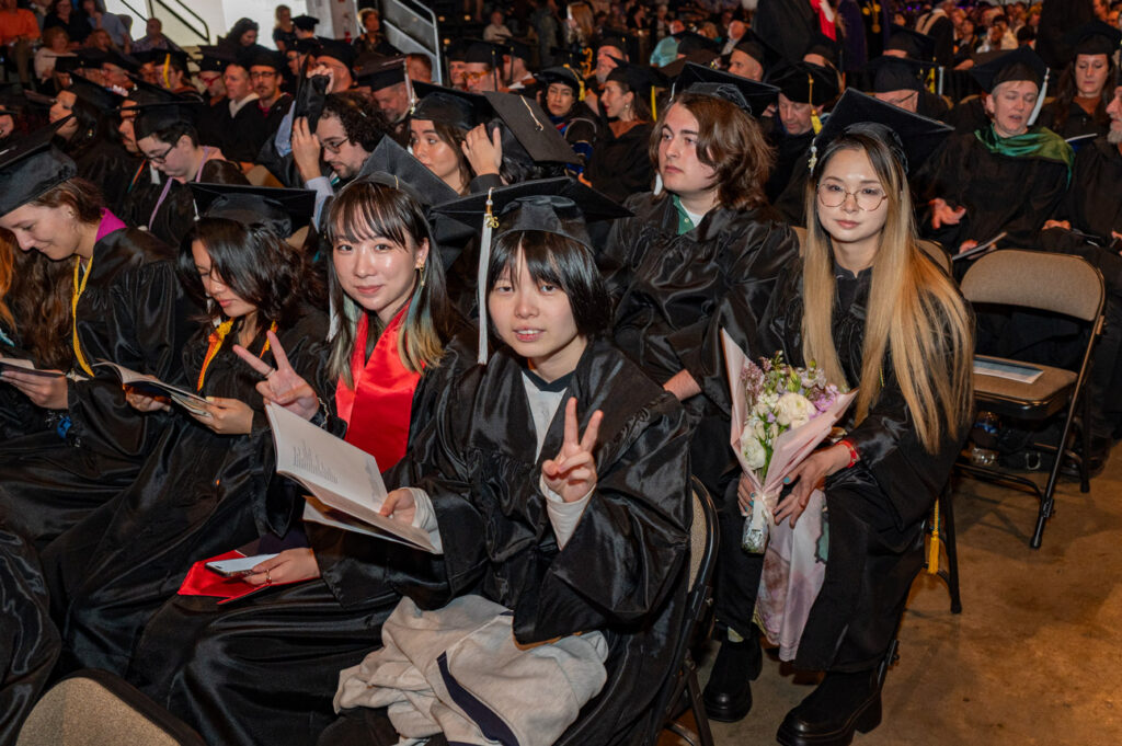 Students at Ceremony Students seated together during the commencement ceremony.