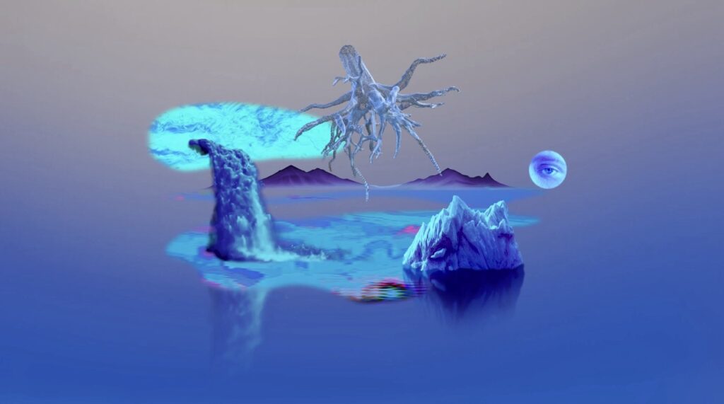 blue digital collage