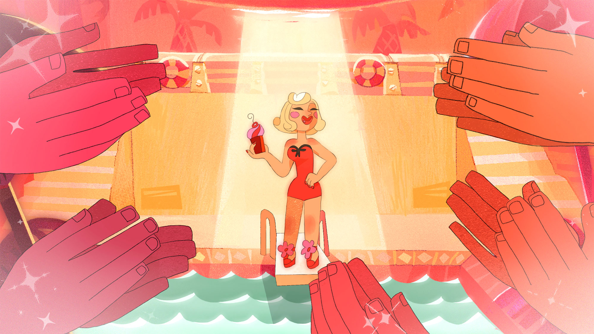 Illustration of a girl on an stage