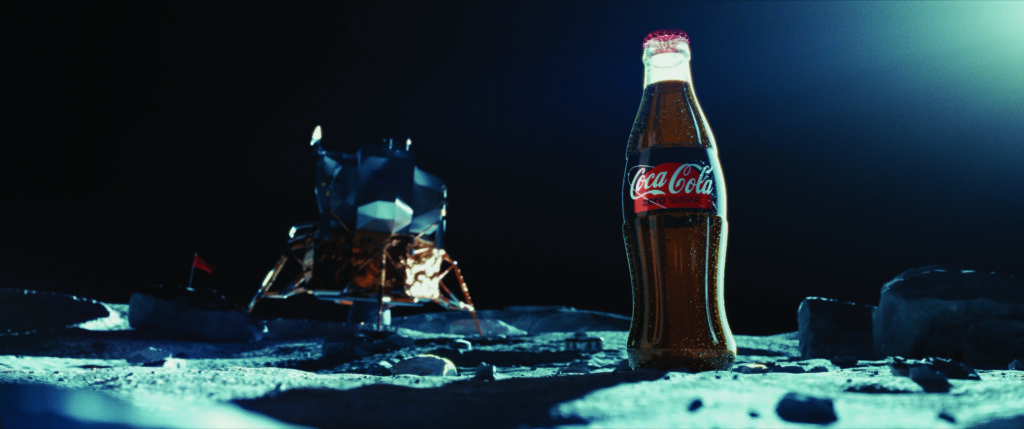 coke bottle with dark background