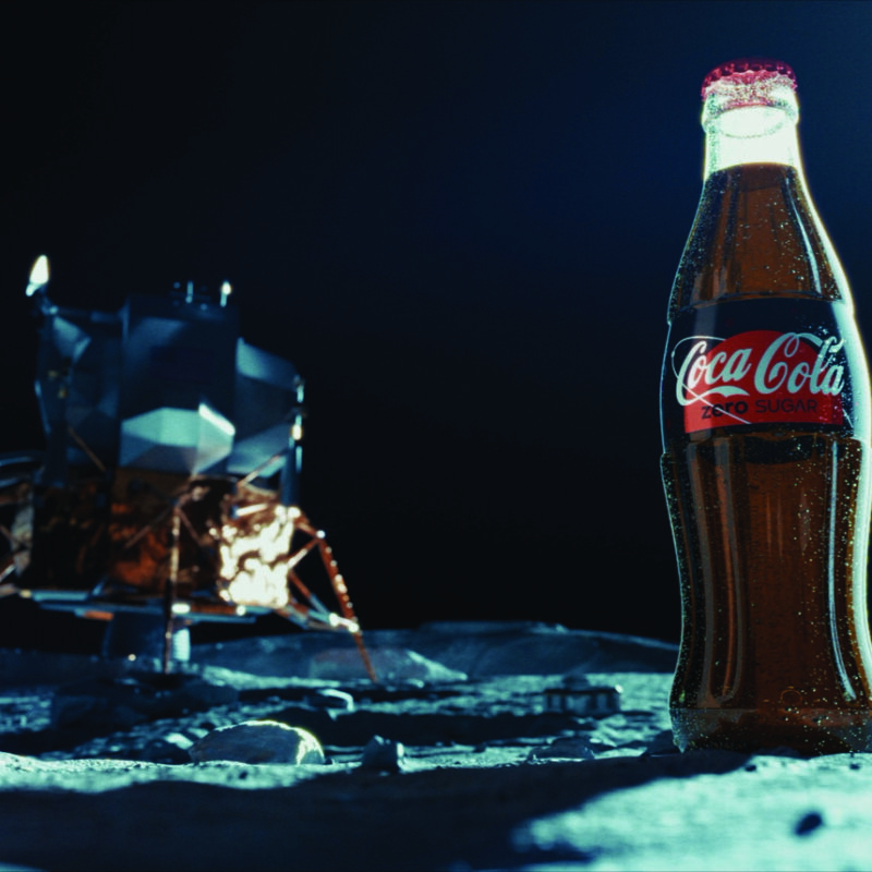 coke bottle with dark background
