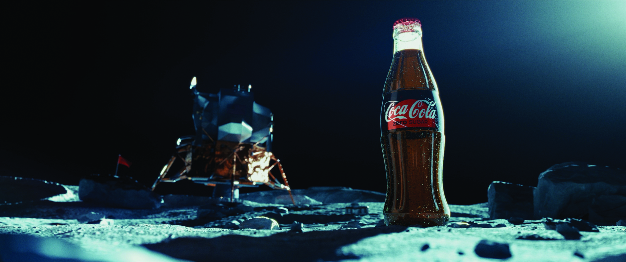 coke bottle with dark background