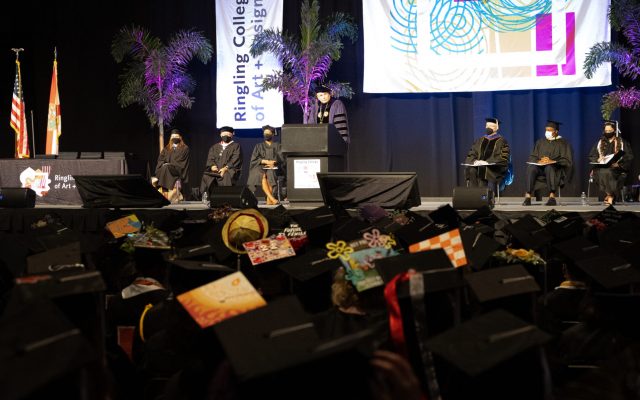 Dr. Larry R. Thompson, President, Ringling College of Art and Design addresses the graduates.